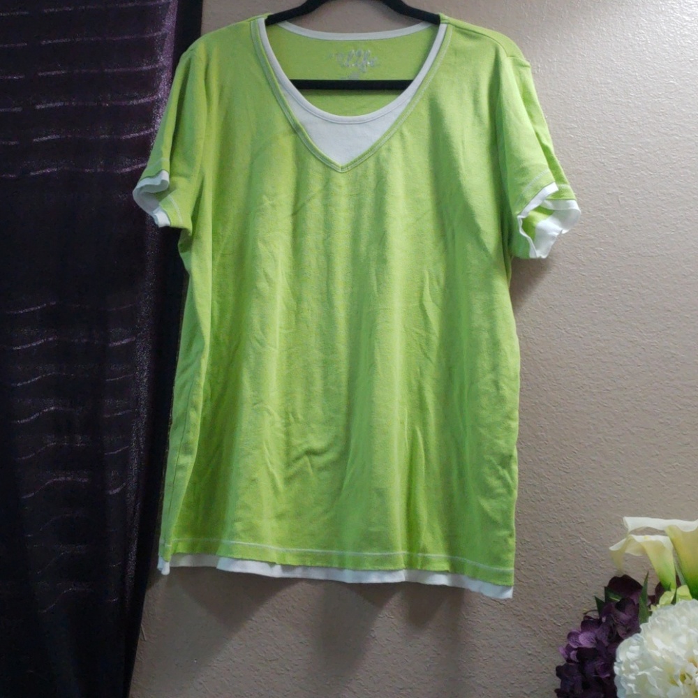Fun lime green and white t-shirt